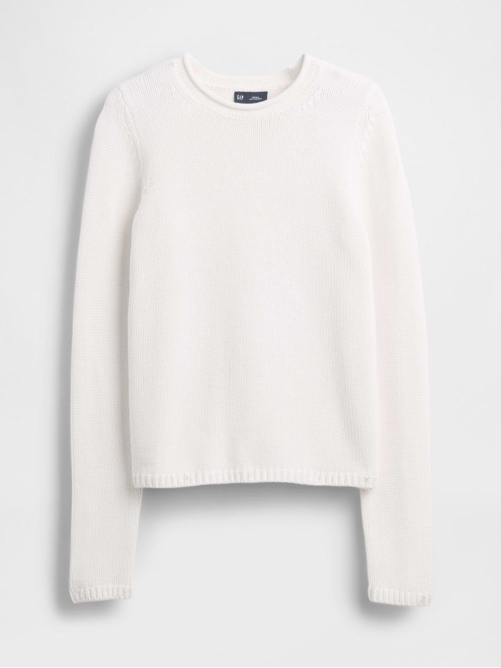 Gap 100% Cotton Roll Neck Sweater Long Sleeve White Cream Large New